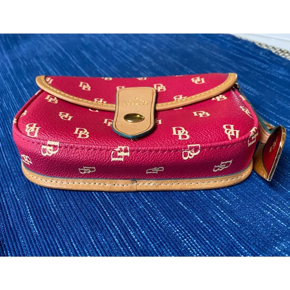 Dooney & Bourke Red Wristlet DB Logo Snap Flap 89B